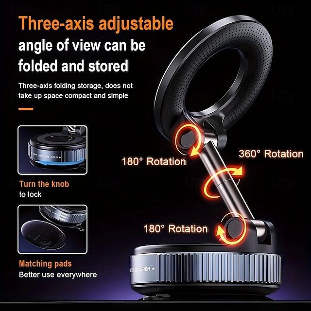360 Vaccum Magnetic Car Phone Holder