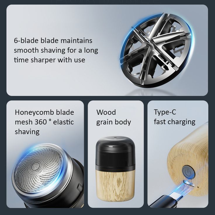 Mini Portable Electric Shaver for Men – USB Rechargeable Travel Beard Trimmer with Stainless Steel Blades