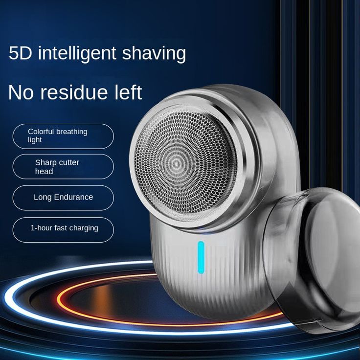 Mini Portable Electric Shaver for Men – USB Rechargeable Travel Beard Trimmer with Stainless Steel Blades