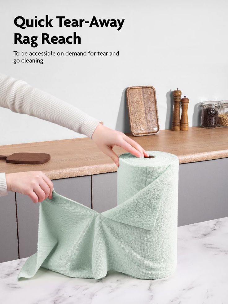 Reusable Microfibre Cleaning Roll (50 PC) – Washable, Absorbent & Eco-Friendly Multi-Purpose Wipes